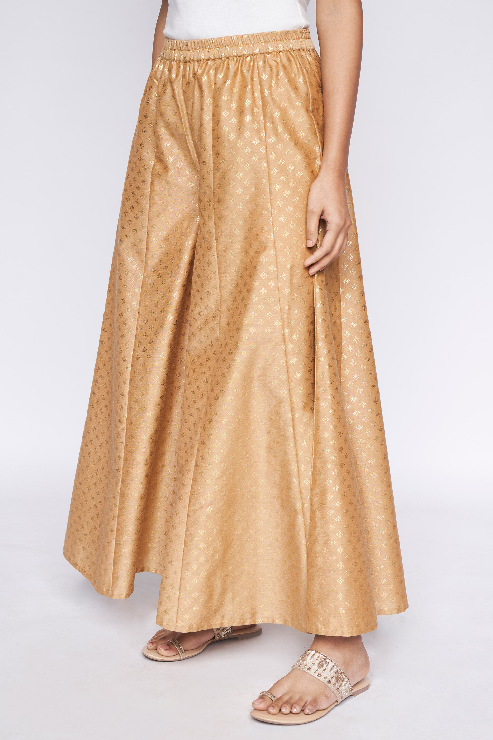 Gold Foil Print Sharara, Gold, image 2